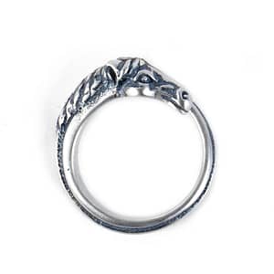 horse head ring silver