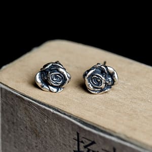 Death Rose Studs Earrings