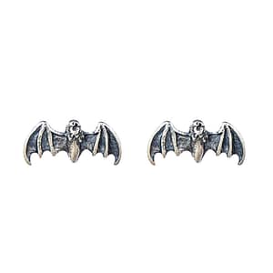 bat stud earring silver