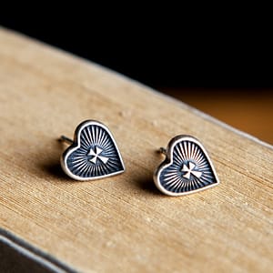 Sacred Heart Cross Earrings