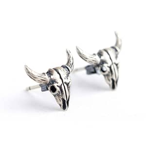 Goat Skull Stud Earrings