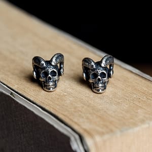 Satanic Skull Stud Earrings