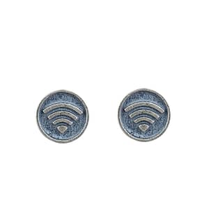 WIFI circle earring stud silver