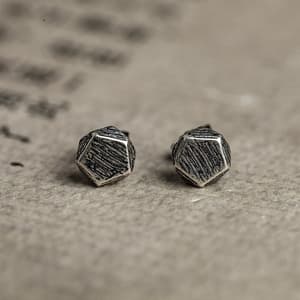 Geometry Pentagon Cube Stud Earrings