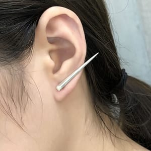 Geometric Spike Rod Ear Clips