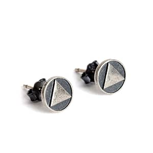 Triangle Round Stud Earrings