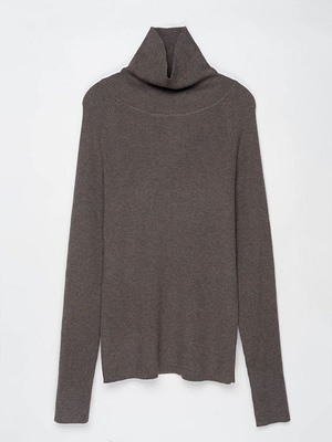 Taupe mock turtleneck sweater tops