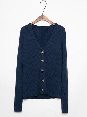 navy blue v neck cardigan