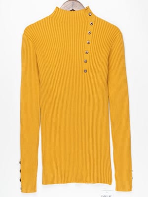 mustard yellow mock neck sweater