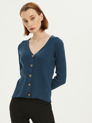 v neck cotton cardigan