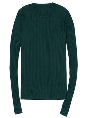 dark green ribbed sweater