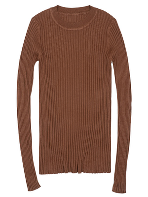 brown ribbed sweater