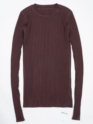 brown ribbed sweater