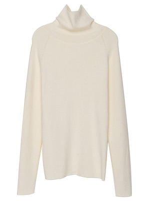 raglan sleeve turtleneck sweater beige