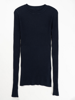 navy blue ribbed sweater