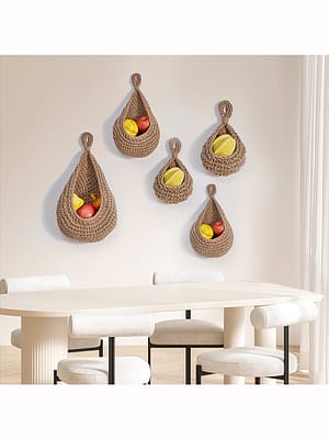 crochet hanging wall basket