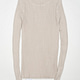 crew neck ribbed sweater in beige