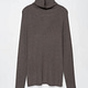 Taupe mock turtleneck sweater tops