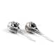 Gothic Punk Fashion Silver Hummingbird Skull Bird Stud Earrings