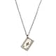 Ace of Diamond playing card pendant necklace silver