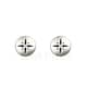 hip hip circle stud earring silver