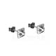 poker playing card pyramid earring stud silver