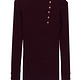 plum mock neck ribbed sweater