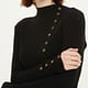 Ribbed Button Trim Sweater