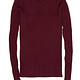 Ribbed crew neck sweater in dark red