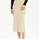 Knitted midi skirt beige