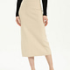 knitted midi skirt beige