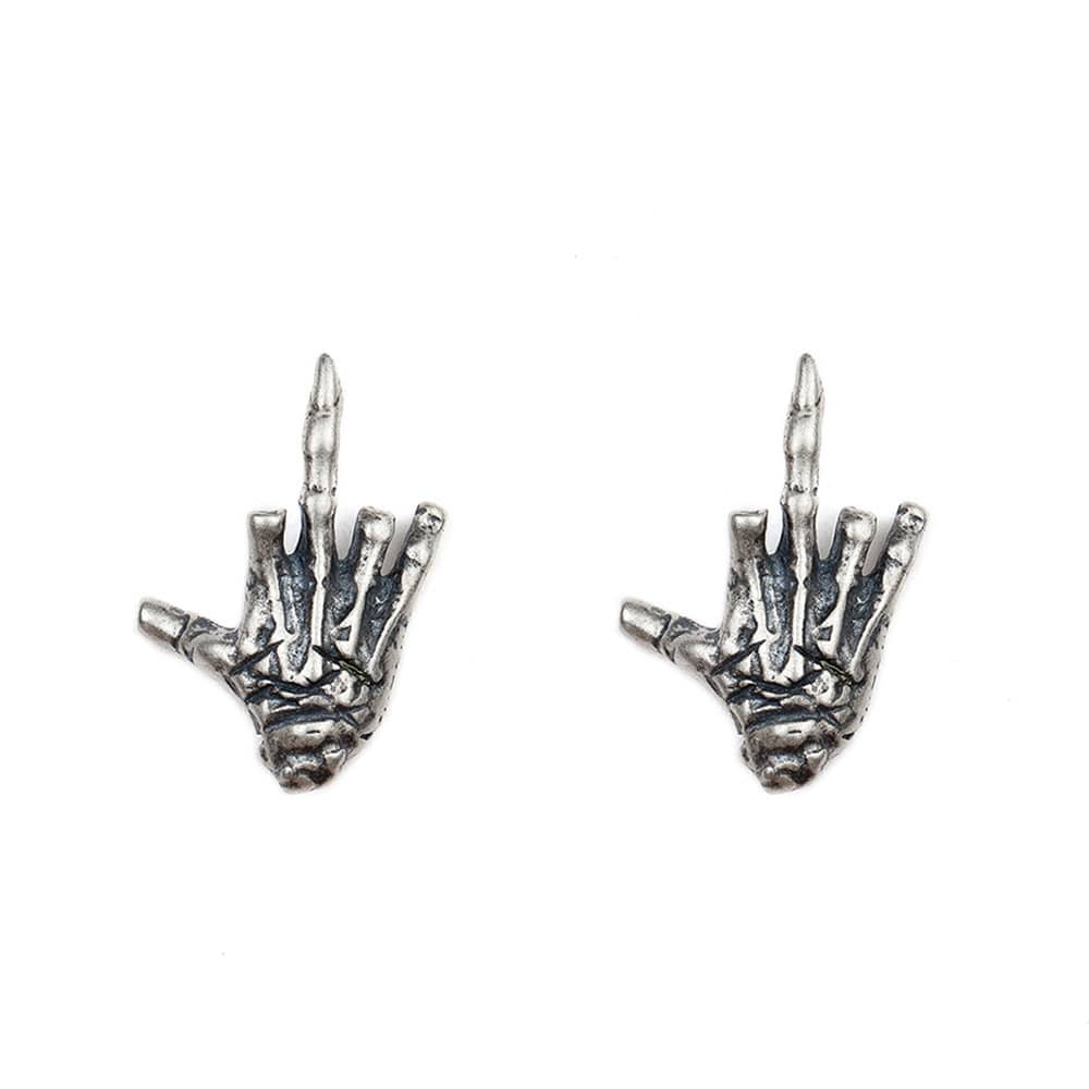 Hand Bone Skeleton Earrings 925 Sterling Silver Jewelry | Embellike